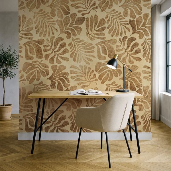 Papel de parede Padrão de folhas num papel (REF: t01111)