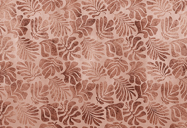 Papel de parede Padrão de folhas sobre uma superfície cor-de-rosa (REF: t01111v3)