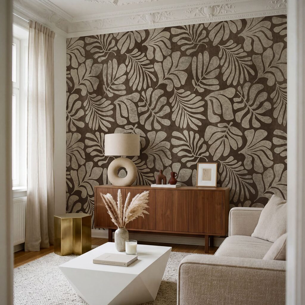 Papel de parede Padrão castanho e branco (REF: t01111v4)