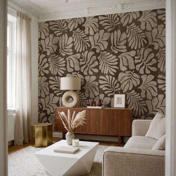Papel de parede Padrão castanho e branco (REF: t01111v4)