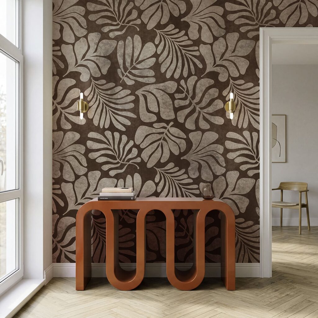 Papel de parede Padrão castanho e branco (REF: t01111v4)