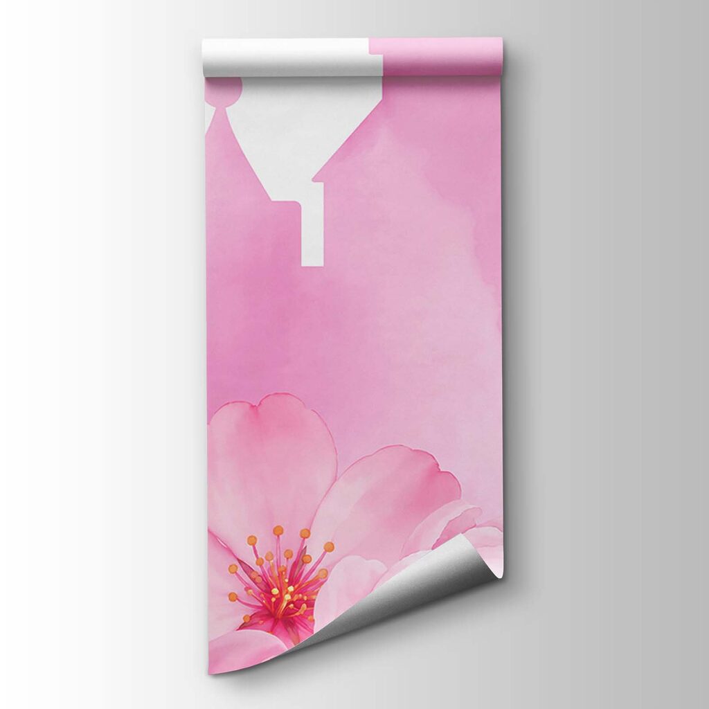 Papel de parede Castelo cor-de-rosa com borboletas e flores (REF: t01113) Papel de parede Castelo cor-de-rosa com borboletas e flores (REF: t01113)