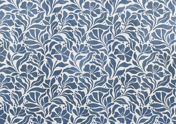 Papel de parede Padrão floral azul e branco (REF: t01114v1)