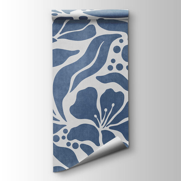 Papel de parede Padrão floral azul e branco (REF: t01114v1)
