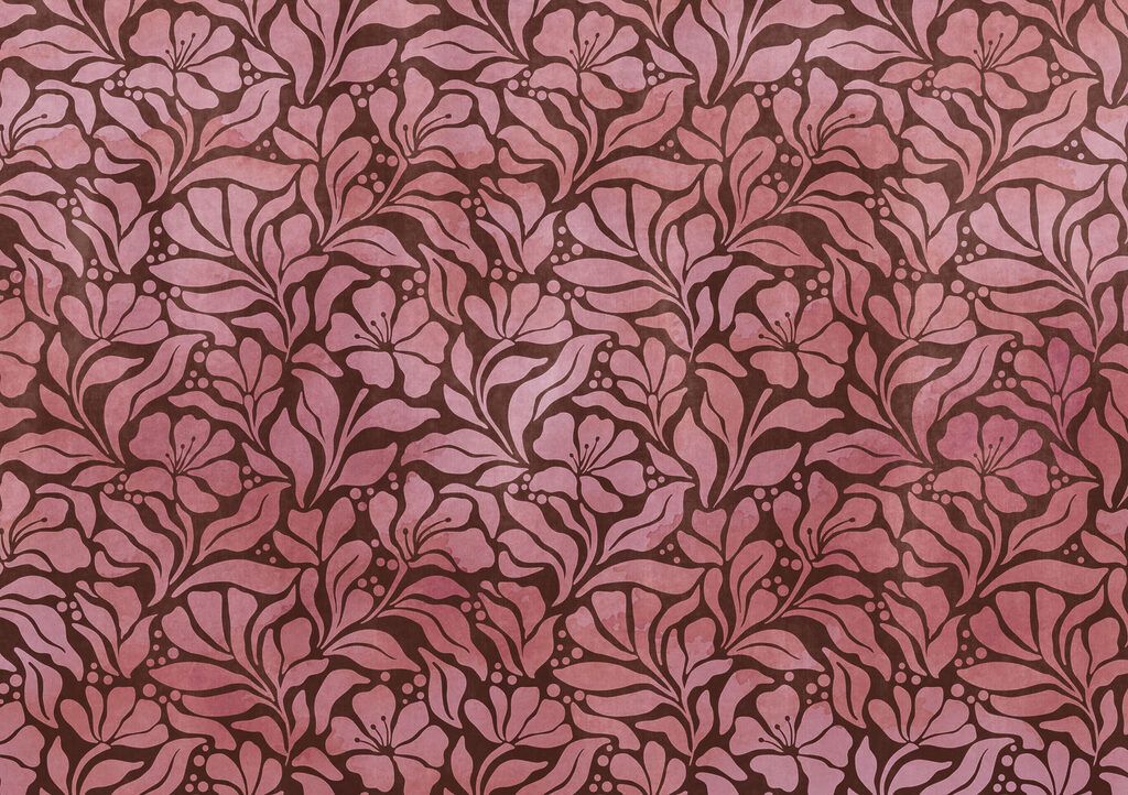 Papel de parede Padrão de flores cor-de-rosa (REF: t01114v2)