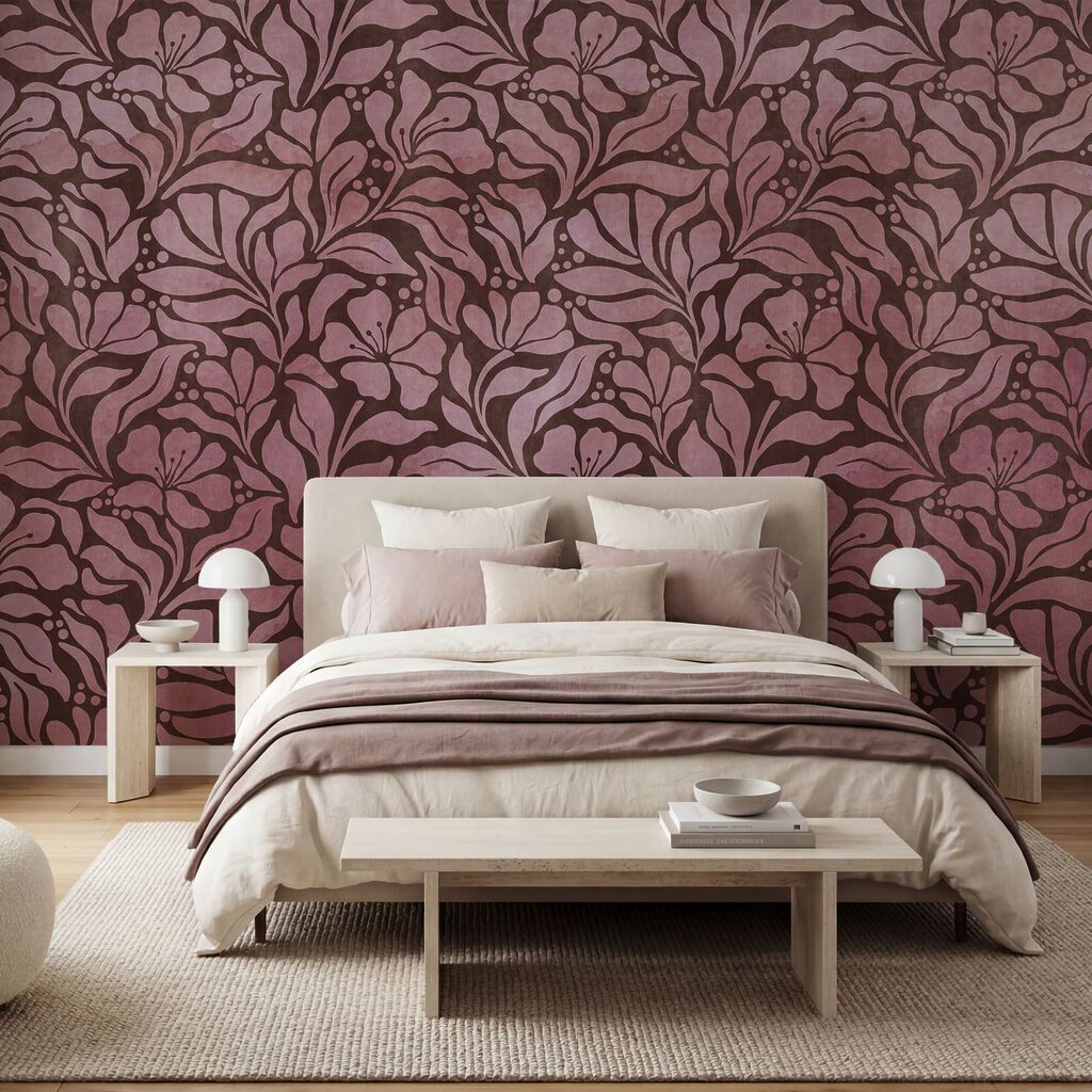 Papel de parede Padrão de flores cor-de-rosa (REF: t01114v2)