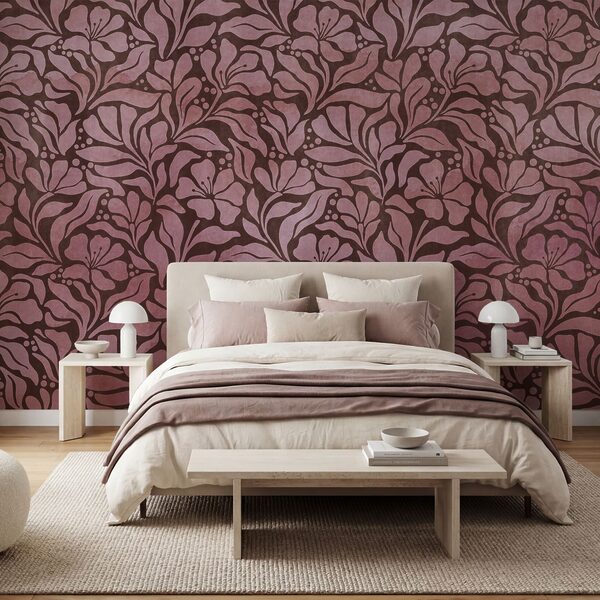 Papel de parede Padrão de flores cor-de-rosa (REF: t01114v2)