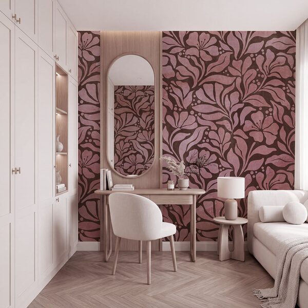 Papel de parede Padrão de flores cor-de-rosa (REF: t01114v2)