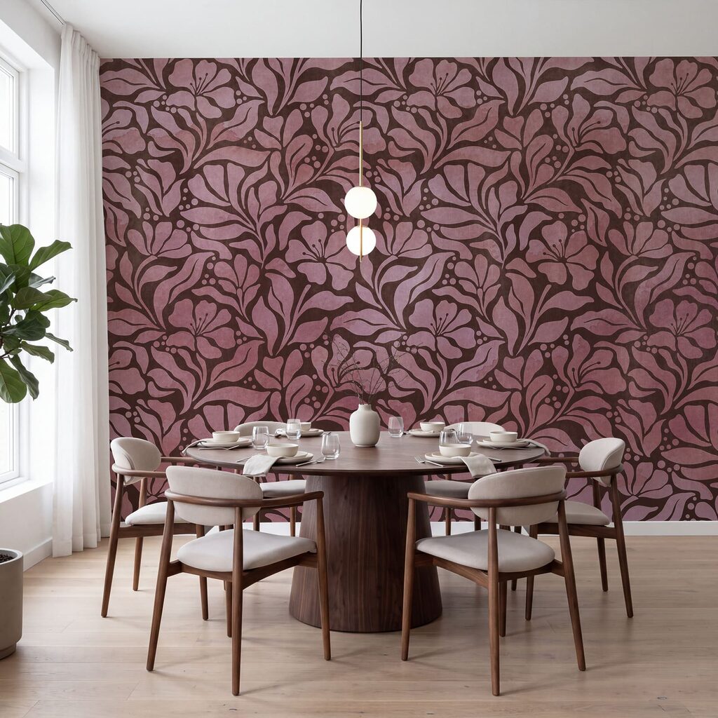 Papel de parede Padrão de flores cor-de-rosa (REF: t01114v2)