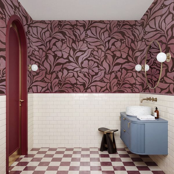 Papel de parede Padrão de flores cor-de-rosa (REF: t01114v2)