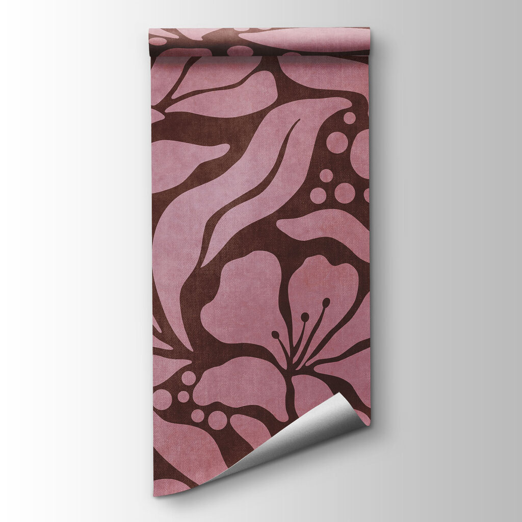 Papel de parede Padrão de flores cor-de-rosa (REF: t01114v2)