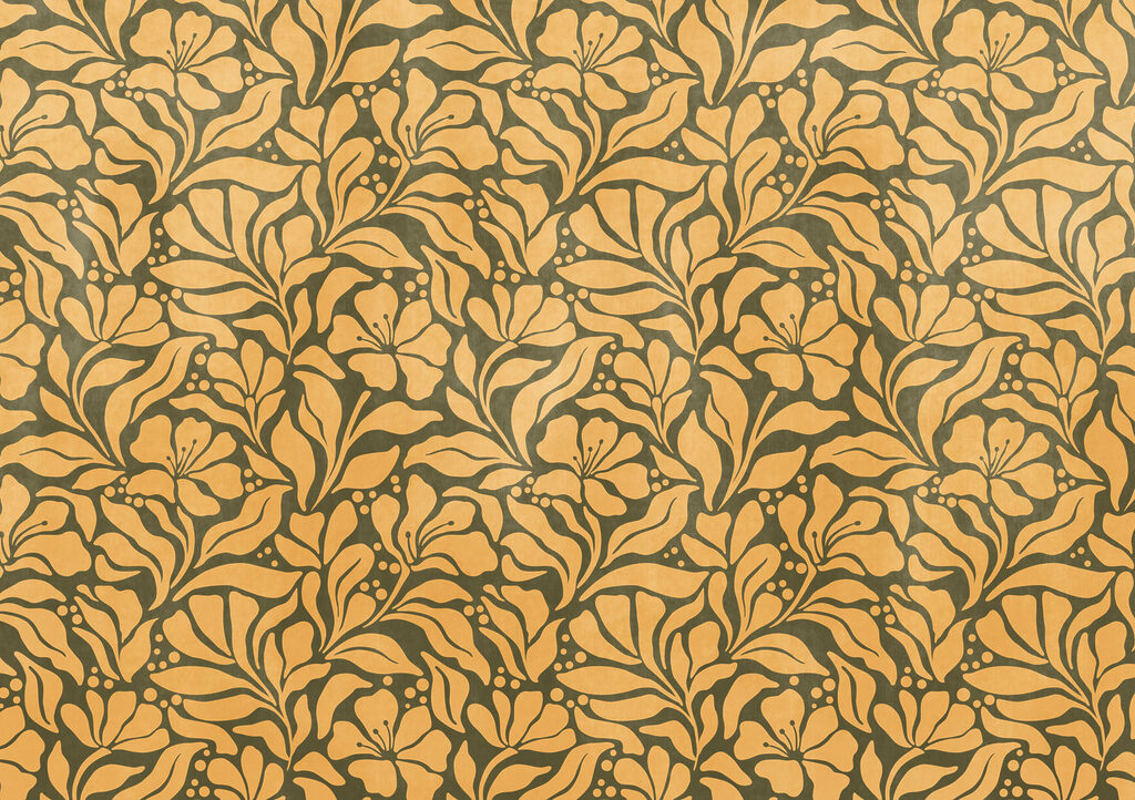 Papel de parede Padrão das folhas e das flores (REF: t01114v4)