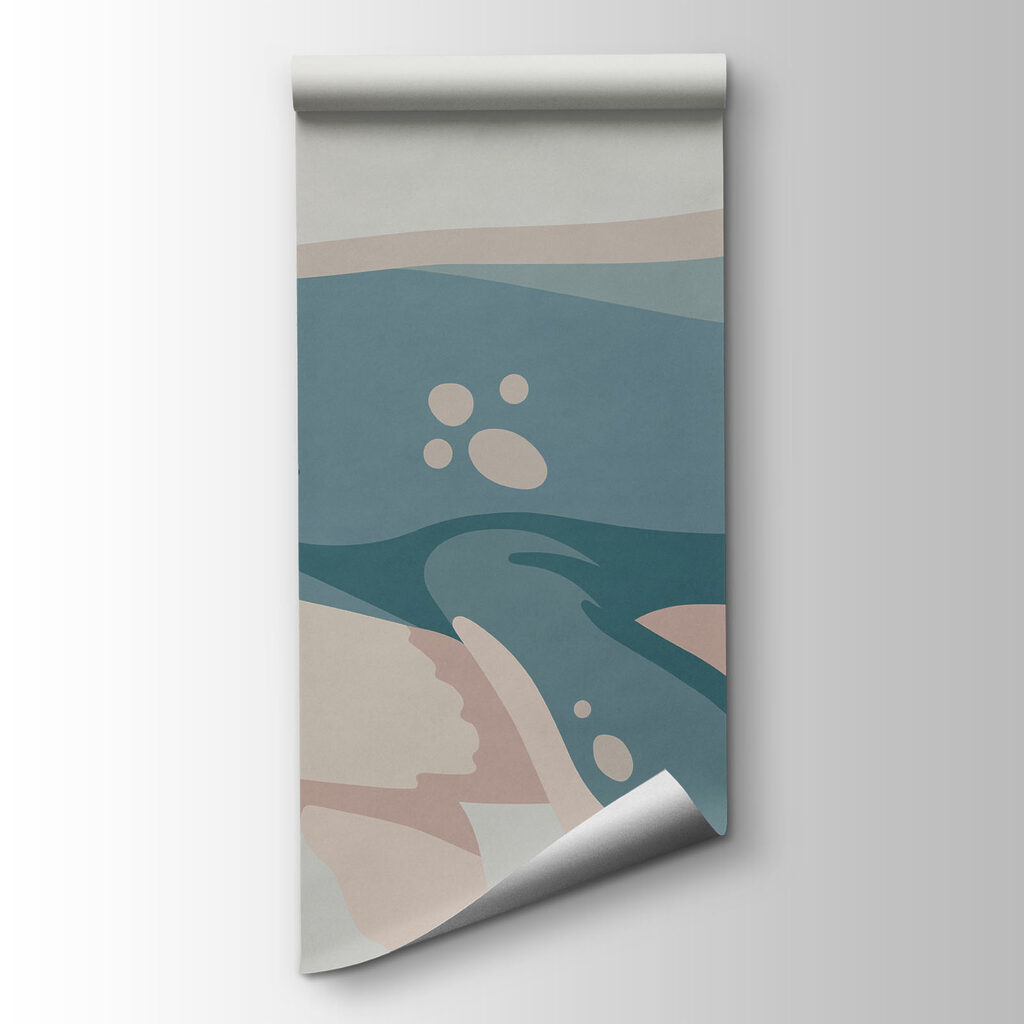 Papel de parede Baleia e tartaruga a nadar no oceano (REF: t01074) Papel de parede Baleia e tartaruga a nadar no oceano (REF: t01074)