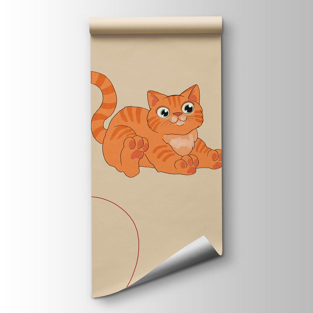 Papel de parede Padrão com gatos e uma bola (REF: t01105) Papel de parede Padrão com gatos e uma bola (REF: t01105)
