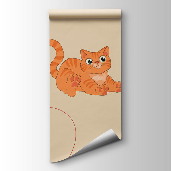 Papel de parede Padrão com gatos e uma bola (REF: t01105) Papel de parede Padrão com gatos e uma bola (REF: t01105)