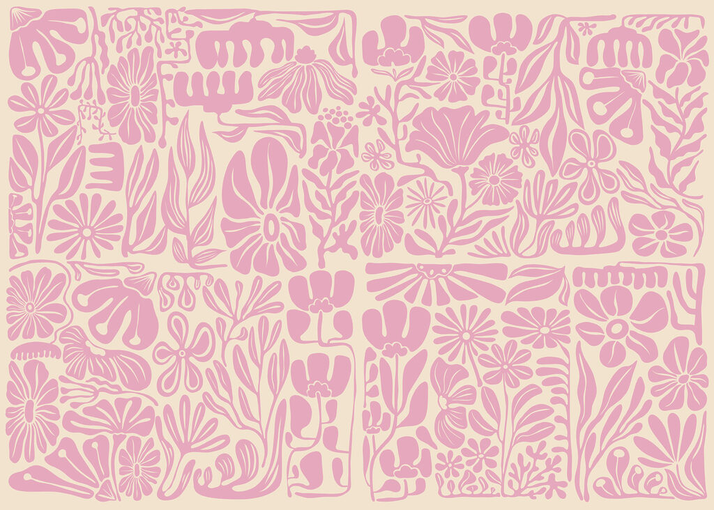 Papel de parede Padrão floral rosa e branco (REF: t01106v1) Papel de parede Padrão floral rosa e branco (REF: t01106v1)