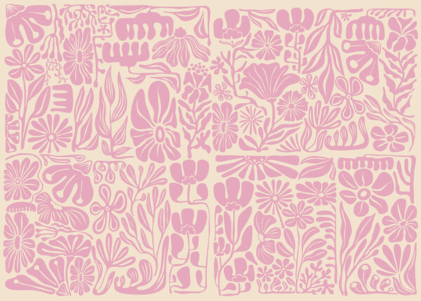 Papel de parede Padrão floral rosa e branco (REF: t01106v1) Papel de parede Padrão floral rosa e branco (REF: t01106v1)