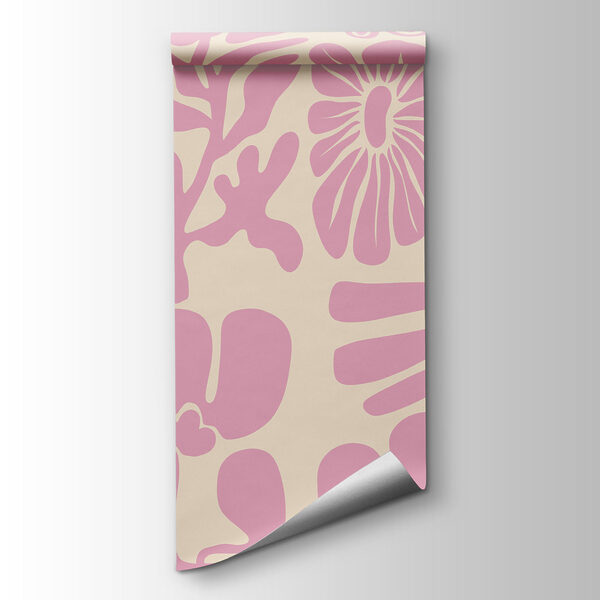 Papel de parede Padrão floral rosa e branco (REF: t01106v1) Papel de parede Padrão floral rosa e branco (REF: t01106v1)