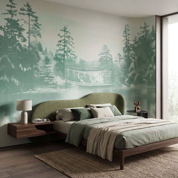 Papel de parede Paisagem nevada com árvores e um corpo de água (REF: t01117) Papel de parede Paisagem nevada com árvores e um corpo de água (REF: t01117)