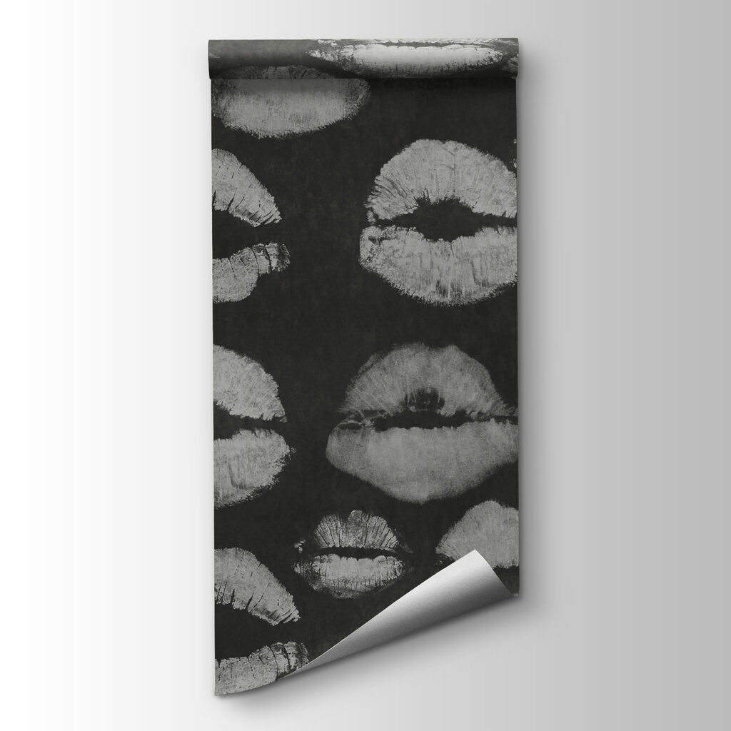 Papel de parede Fundo a preto e branco com marcas de batom (REF: t01086) Papel de parede Fundo a preto e branco com marcas de batom (REF: t01086)