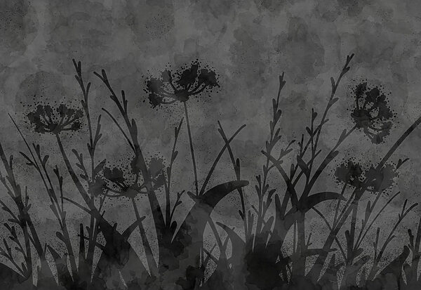 Papel de parede Imagem a preto e branco de flores (REF: t01087)