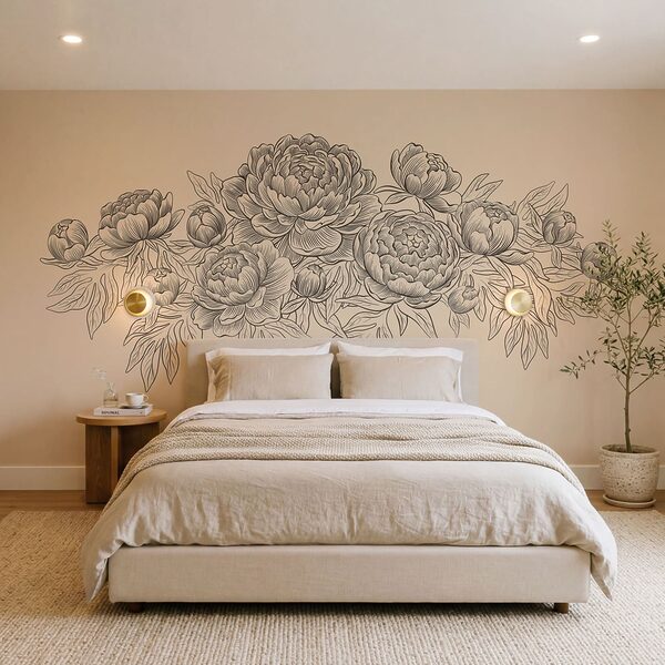 Papel de parede Desenho de flores e folhas (REF: t01123)