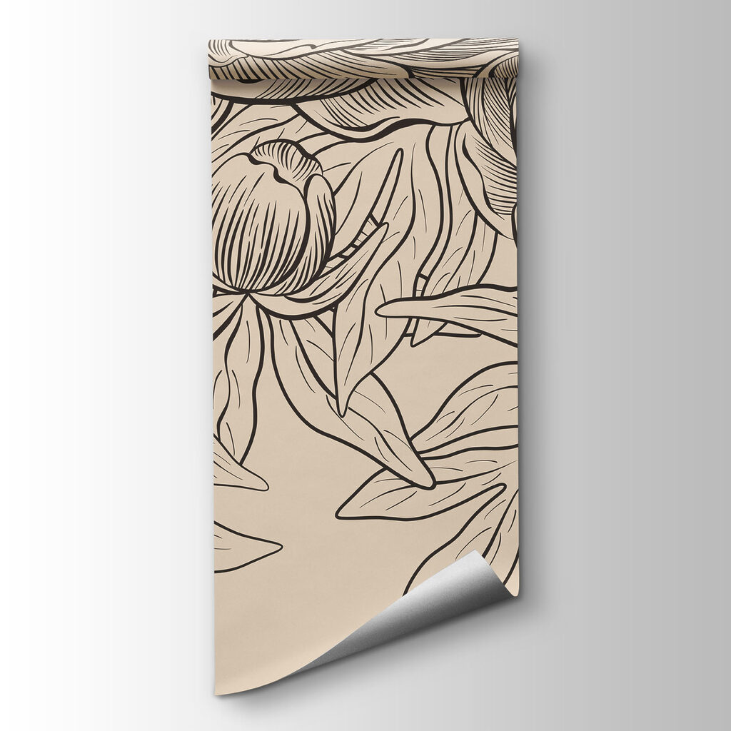 Papel de parede Desenho de flores e folhas (REF: t01123)