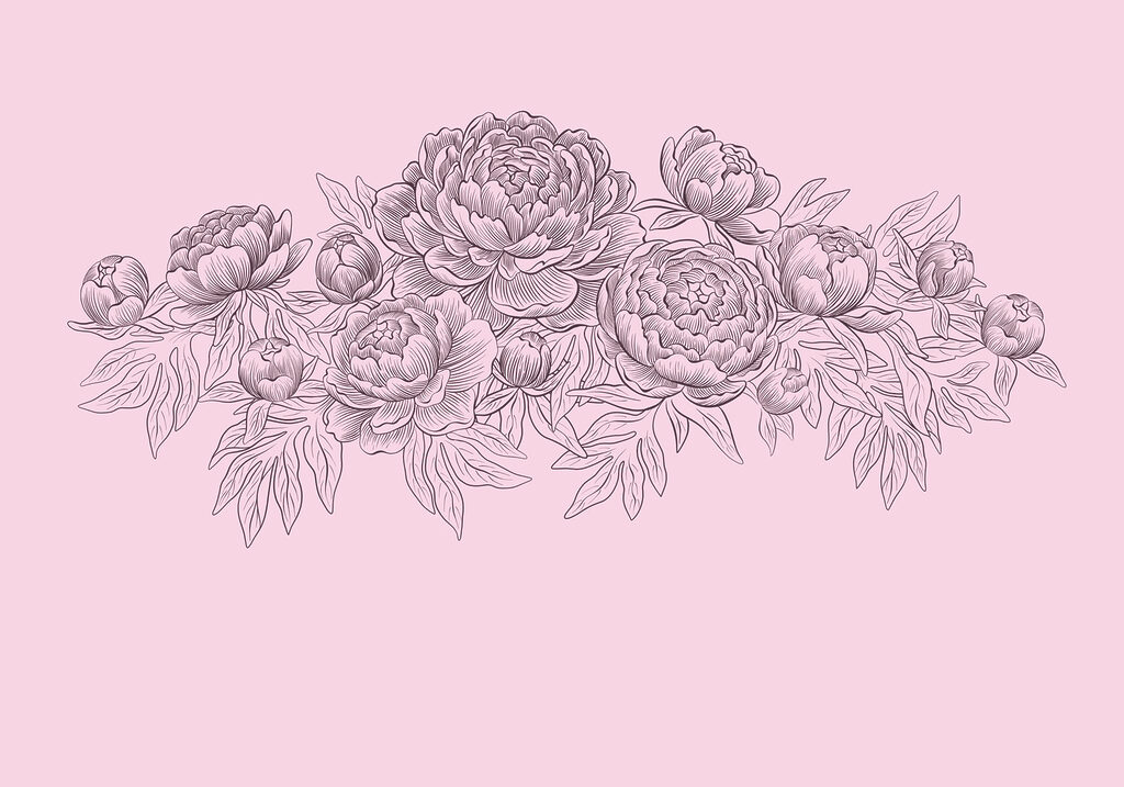 Papel de parede Desenho a linha de flores (REF: t01123v1)