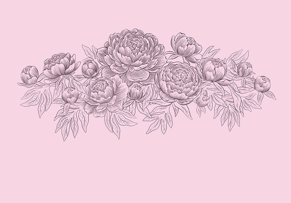 Papel de parede Desenho a linha de flores (REF: t01123v1)