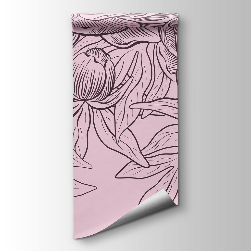Papel de parede Desenho a linha de flores (REF: t01123v1)
