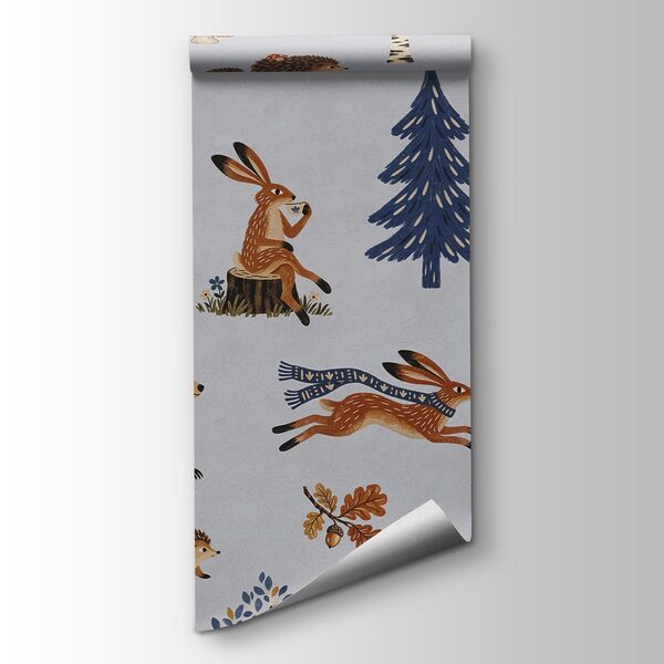 Papel de parede Padrão com animais e árvores (REF: t01126v2)