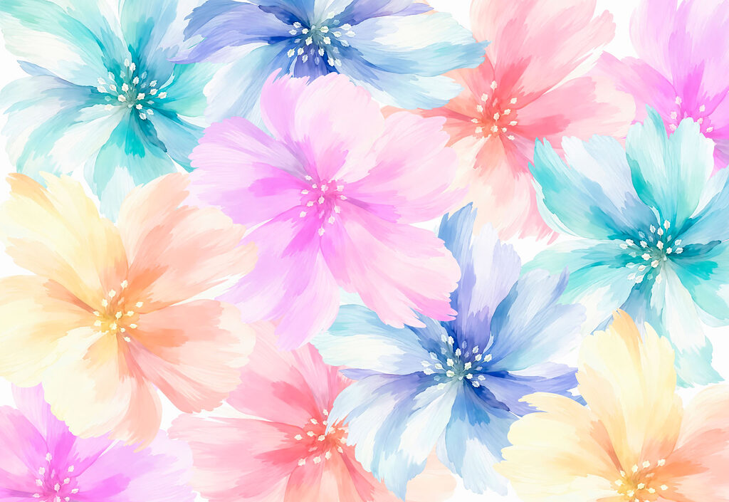 Papel de parede Conjunto de flores coloridas (REF: t01133v3)