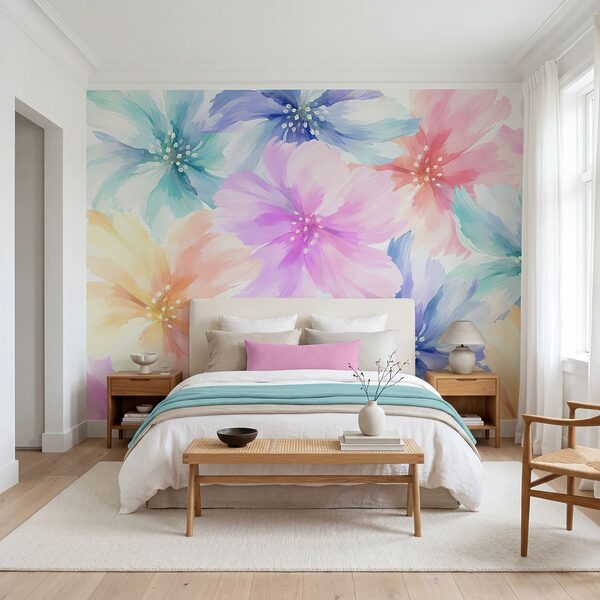 Papel de parede Conjunto de flores coloridas (REF: t01133v3)