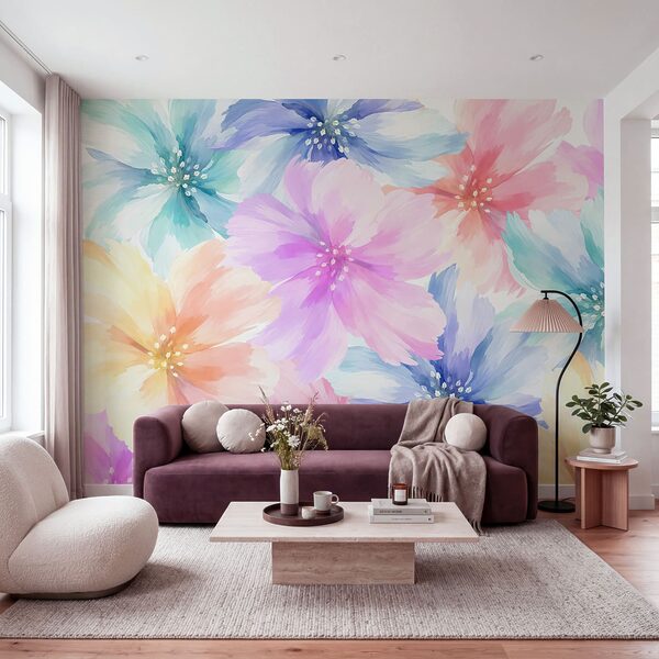 Papel de parede Conjunto de flores coloridas (REF: t01133v3)