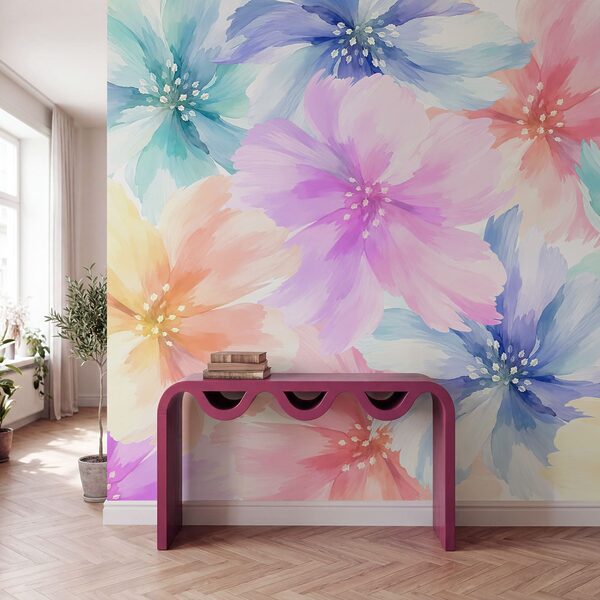 Papel de parede Conjunto de flores coloridas (REF: t01133v3)