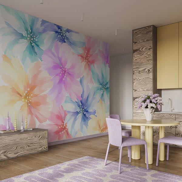 Papel de parede Conjunto de flores coloridas (REF: t01133v3)