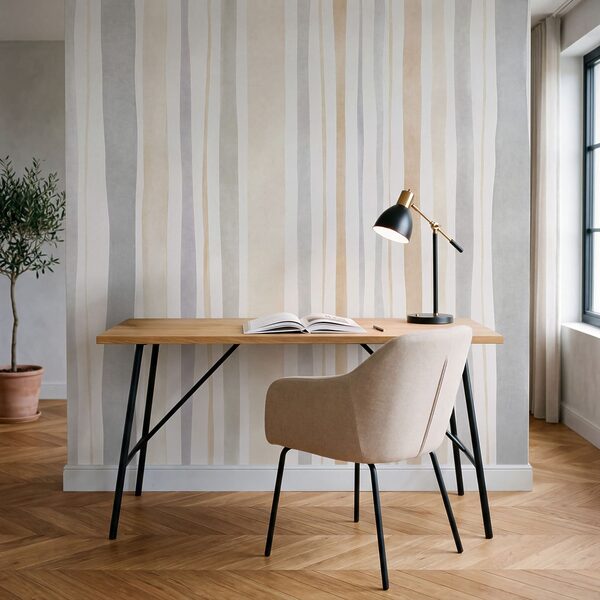Papel de parede Riscas neutras e elegantes para espaços modernos (REF: t01134) Papel de parede Riscas neutras e elegantes para espaços modernos (REF: t01134)