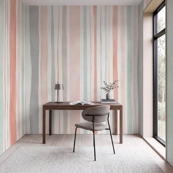 Papel de parede Fundo às riscas rosa e cinzento (REF: t01134v1)