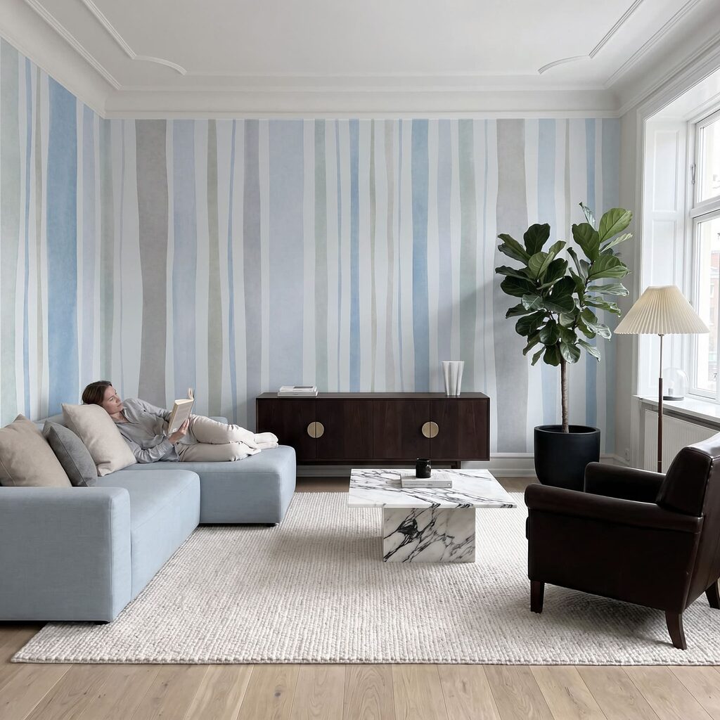 Papel de parede Riscas elegantes em cores suaves (REF: t01134v2)
