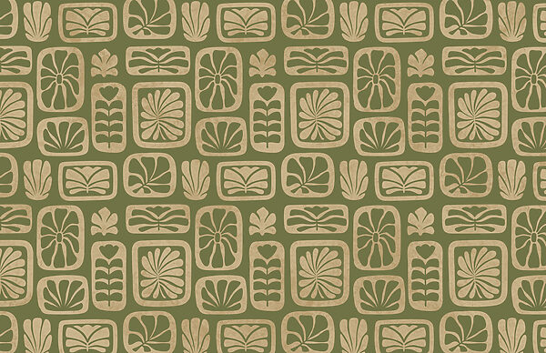 Papel de parede Padrão de quadrados e folhas (REF: t01156)