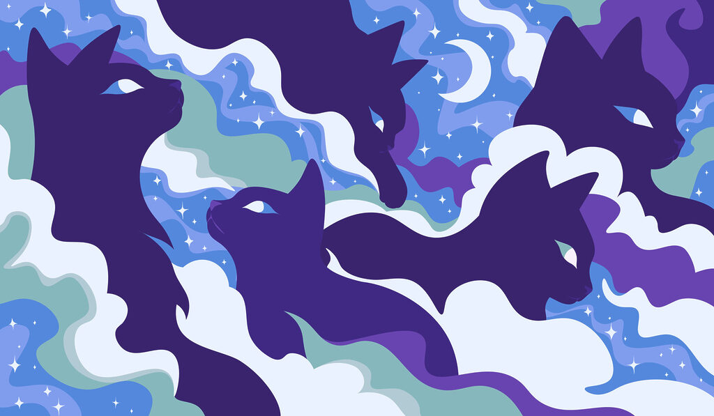 Papel de parede Padrão de gatos no céu (REF: t01136v2)