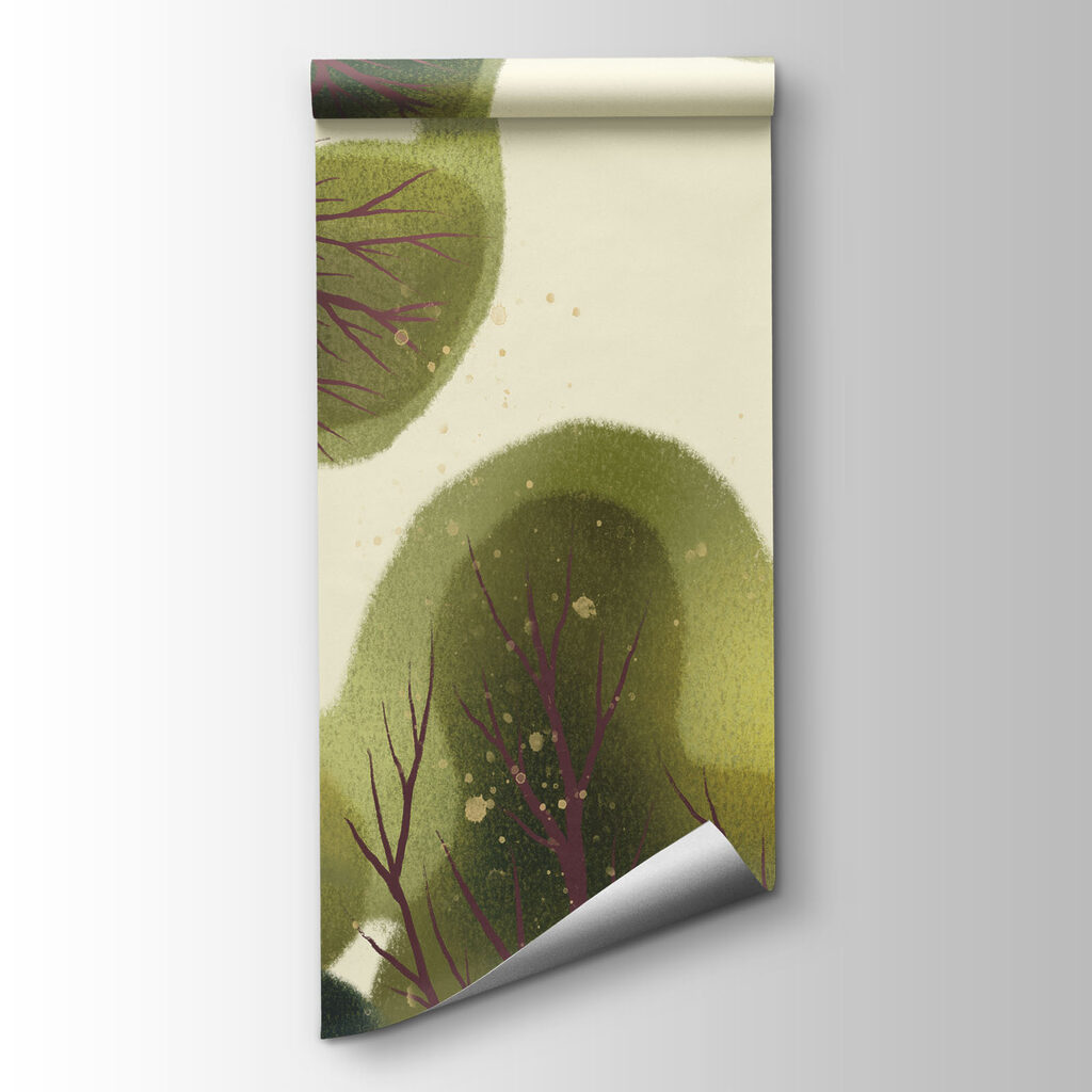 Papel de parede Grupo de árvores com folhas verdes (REF: t01164)
