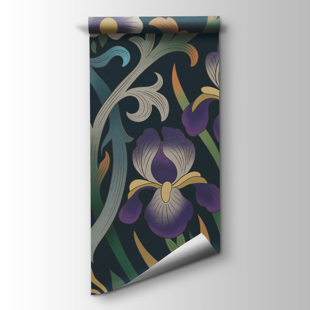 Papel de parede Padrão floral colorido com pássaros e flores (REF: t01166) Papel de parede Padrão floral colorido com pássaros e flores (REF: t01166)