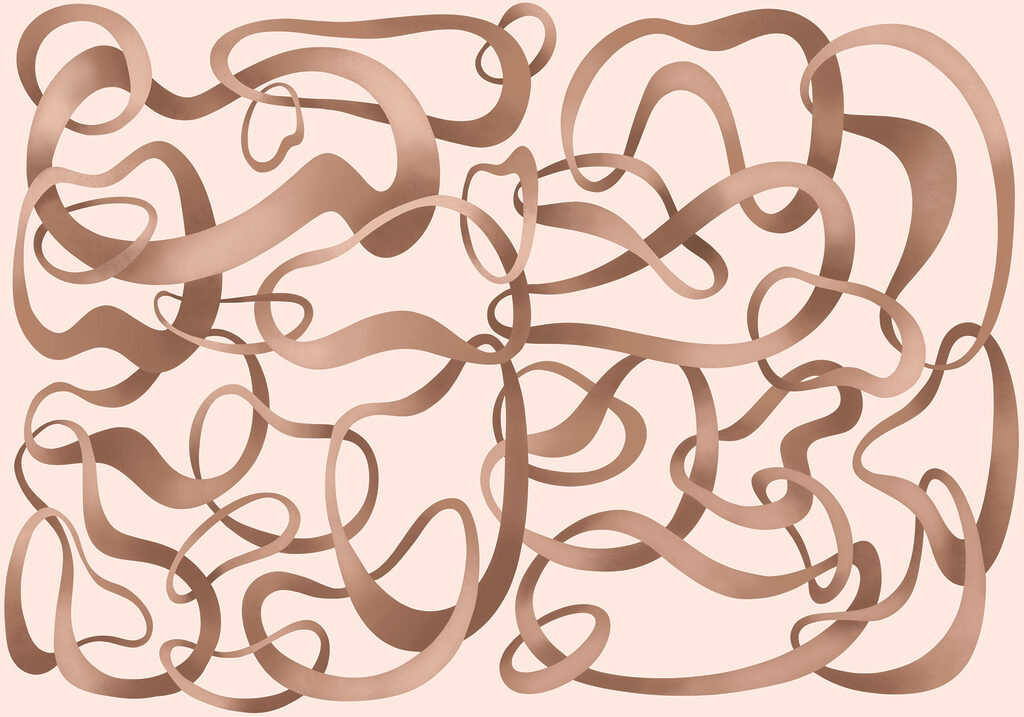 Papel de parede Conjunto de linhas castanhas e onduladas (REF: t01168)