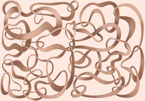 Papel de parede Conjunto de linhas castanhas e onduladas (REF: t01168)
