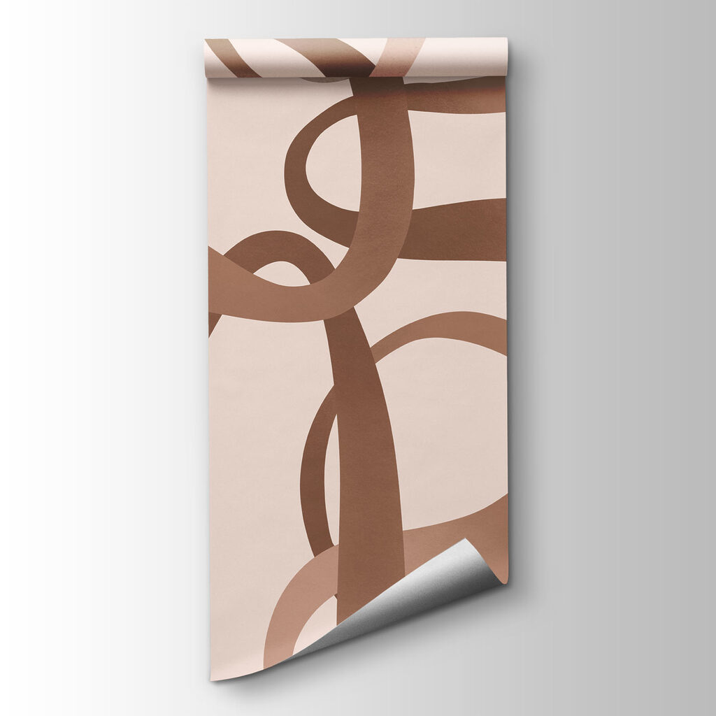 Papel de parede Conjunto de linhas castanhas e onduladas (REF: t01168)