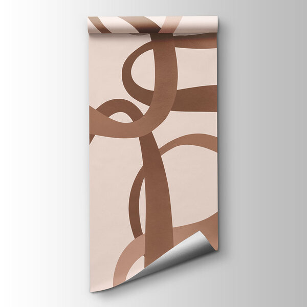 Papel de parede Conjunto de linhas castanhas e onduladas (REF: t01168)