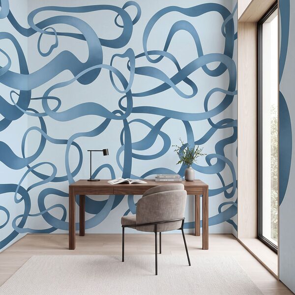 Papel de parede Linhas azuis em espiral sobre um fundo branco (REF: t01168v1) Papel de parede Linhas azuis em espiral sobre um fundo branco (REF: t01168v1)