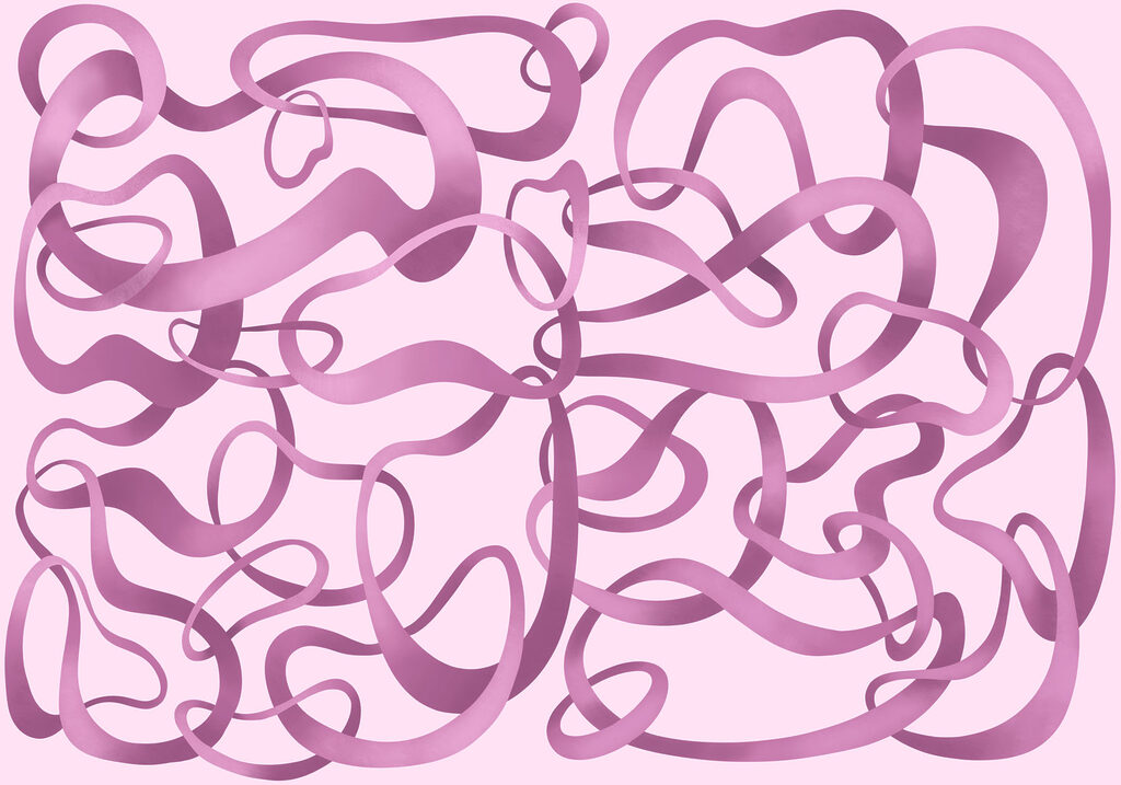 Papel de parede Linhas onduladas em rosa e roxo (REF: t01168v3)