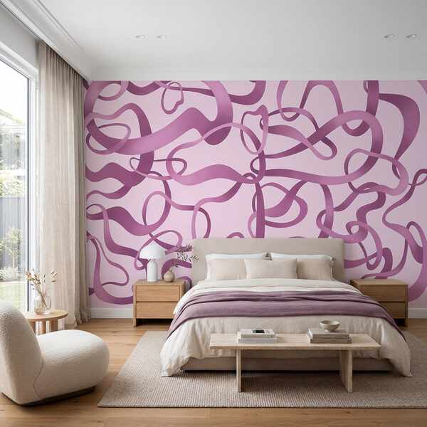 Papel de parede Linhas onduladas em rosa e roxo (REF: t01168v3)